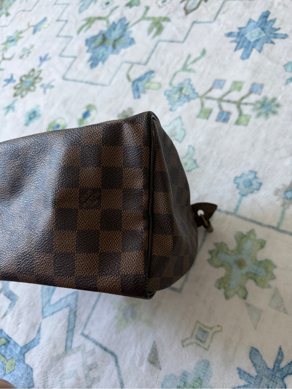 Louis Vuitton Brown Damier Ebene Mini Handbag with Red Interior - Picture 6 of 8